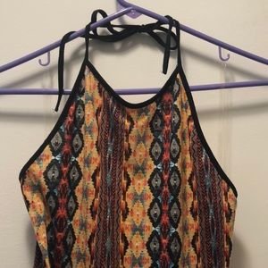 Patterned Halter Top Maxi-Dress